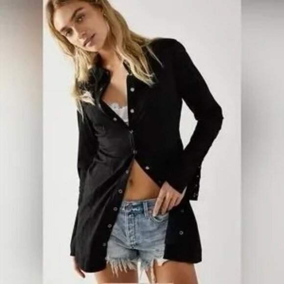 Free People Black Button-Up Dress - Picture 10 of 10